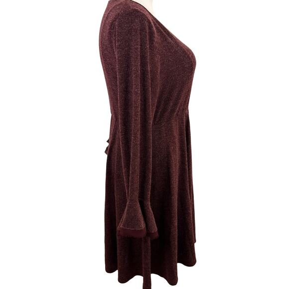 Torrid Purple Long Sleeve V-Neck Soft Knit Dress Size 2 / 1X / 14/16 - Picture 2 of 9